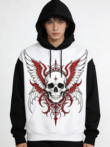 <span class=keywords><strong>Felpa</strong></span> <span class=keywords><strong>con</strong></span> Cappuccio Gotica <span class=keywords><strong>Teschio</strong></span> e Ali - <span class=keywords><strong>Felpa</strong></span> <span class=keywords><strong>Nera</strong></span> Streetwear <span class=keywords><strong>con</strong></span> Stampa Angelo Demone, Abbigliamento Urbano Punk Rock per Giovani - Product Image 2