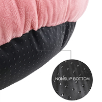 Boîte personnalisée avec logo Yangyangpet, lit pour chien en velours doux, rond, super doux, en flanelle, pas cher, rose