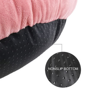 Cama de franela de felpa para perro, logo personalizado, círculo suave de terciopelo, redondo, súper suave, barata, Rosa - Product Image 4