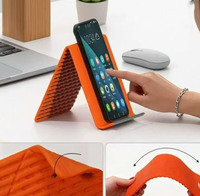 Support de téléphone portable et tablette pliable flexible en silicone, support de bureau portable pour téléphone portable et tablette