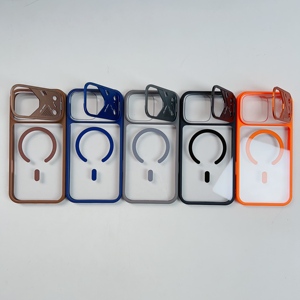 Coque de téléphone magnétique transparente antichoc en TPU PC avec cadre électroplaqué pliable pour iPhone 17 16 Pro Max, protection d'objectif et dos transparent - Product Image 5