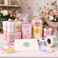 Label Termal Bulat 2 Inci Warna-warni untuk Kemasan Kado, Stiker Termal Lingkaran untuk Pembuatan Label Nama DIY