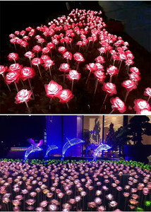 Vendita calda rosa artificiale mare difesa esterno aiuola decorativa luce led <span class=keywords><strong>fiori</strong></span> <span class=keywords><strong>di</strong></span> seta - Product Image 2