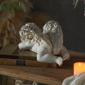 European Style Distressed Angel <b>Figurine</b> Resin Craft Artistic Home Decoration Coffee Shop <b>Garden</b> Ornament A3231 - Product Image 3