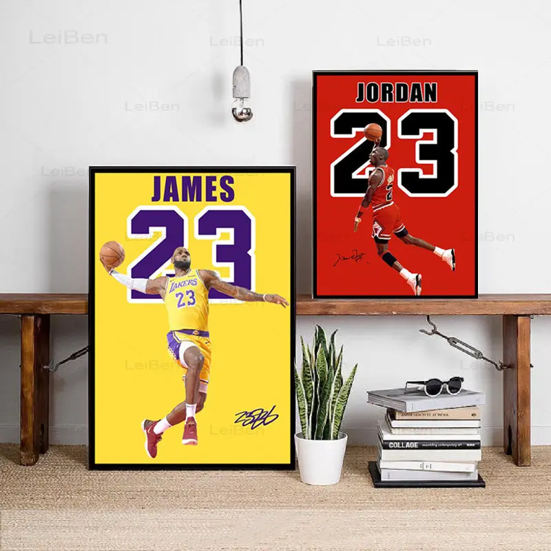 Art Poster Superstar del Basket Pittura Della Tela di canapa Sport Giocatore Stampe Sul trasporto libero Della Parete Della Decorazione Della Casa Soggiorno Murale