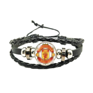<span class=keywords><strong>UEFA</strong></span> <span class=keywords><strong>Champions</strong></span> <span class=keywords><strong>League</strong></span>, logotipo del club de fútbol europeo, pulsera de cuerda de cuero ajustable tejida con gema de tiempo - Product Image 3