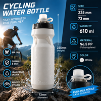 Bouteille d'eau en plastique sans BPA pour vélo, 610 ml, avec logo personnalisé, anti-fuite, pour sports de plein air, course à pied, cyclisme, bouteille souple