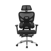 Chaise de bureau ergonomique à dossier haut en maille, avec appui-tête réglable, support lombaire et base chromée, pivotante, vente en gros d'usine, approvisionnement en vrac
