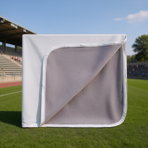 Couverture portable gris clair 79 x 59 pouces pour utilisation en extérieur et en stade, lavable en machine, motif uni tissé - Product Image 2