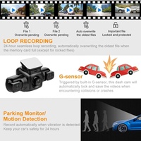 Boîte noire de voiture 4 canaux 4*1080P, caméra embarquée 170° avec GPS, WiFi, enregistreur de conduite pour taxi, vision nocturne IR, 4 caméras