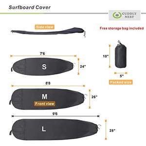 Échantillon gratuit de housse de planche de surf, sac de rangement pour les voyages en plein air, sac de planche de surf de 5'0 à 9'10', protection maximale pour votre planche de surf - Product Image 6