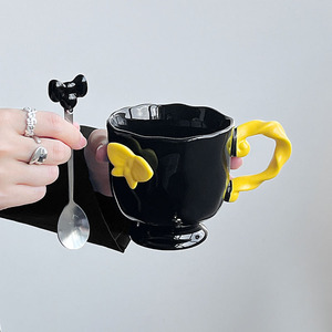 Design <span class=keywords><strong>personnalisé</strong></span> rétro 3D papillon tasse en céramique cadeau d'<span class=keywords><strong>anniversaire</strong></span> Ins haut de gamme bureau café petit déjeuner lait tasse porcelaine tasse - Product Image 6