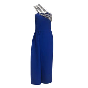 高品质 Vespera 女式单肩舞会礼服长裙水钻肩带晚礼服宝蓝色舞会礼服 - Product Image 6