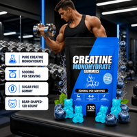 Bonbons gélifiés à la créatine monohydrate sans sucre, 120 unités, soutien à l'endurance pendant l'entraînement, OEM ODM, nutrition sportive