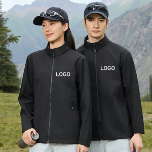 Custom Stand Collar Softshell <b>Jacket</b> Full Zip Windproof Lightweight Outdoor Coat Custom Logo For Men Women Hiking Travel - Product Image 4
