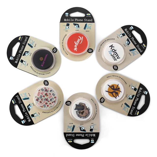 Popular Cute Uv Printing Custom Logo Mobile Phone Holder Grip for All Smartphones
