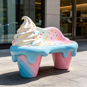 Escultura de Helado F060 de FRP, Estatua con Forma de Gelato, Decoración de Exterior con Chispas de Caramelo, Silla para <span class=keywords><strong>Centro</strong></span> Comercial o Cafetería - Product Image 5