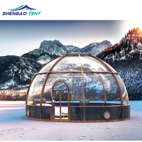Tente à bulles transparente pour 6 à 8 personnes, tente géodésique gonflable, dôme transparent pour le glamping, tente igloo