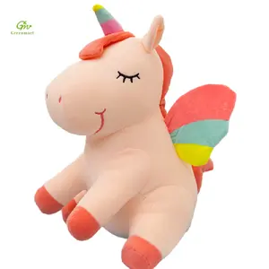 Greenmart-Muñeca de unicornio de arcoíris suave y cómoda de calidad, para niña Color caramelo de peluche de juguete, almohada, animales de peluche personalizados