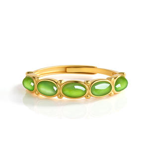 Bagues en jade néphrite naturel de Hotan, argent S925 incrusté, bijoux pour femmes, charme tendance, cadeau avec certificat d'évaluation D1019 - Product Image 2