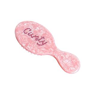 Rosa Cristal Acetato Almofada Escova Eco Friendly Cuidados Com Os Cabelos Portátil Pequeno Tamanho Detangling Pente para As Mulheres - Product Image 5