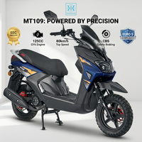 Scooter à essence Euro 5 125cc, moteur GY6 4 temps refroidi par air, système EFI, frein à disque avant et arrière CBS, vitesse de 80 km/h pour les trajets quotidiens