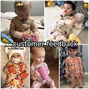 Ready to Ship <strong>Baby</strong> Boy and Girl Romper Infant Long Sleeve Sleeper <strong>Newborn</strong> Two Way Zipper <strong>Baby</strong> <strong>Outfit</strong> 220GSM Bamboo Pajamas - Product Image 3