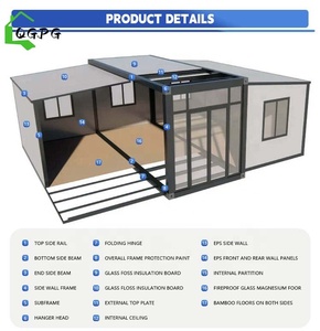 <span class=keywords><strong>Maison</strong></span> conteneur pliable extensible de 20 pieds avec système à double aile qui se transforme en espace de vie spacieux lorsqu'elle est repliée - Product Image 2