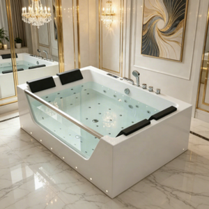 Bain à remous et spa en acrylique pour 4 personnes, autoportant avec débordement, idéal pour hôtels ou salles de bain privées - Product Image 1