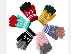 للبيع بالجملة قفازات أطفال شتوية لطيفة قفازات محبوكة للأطفال قفازات شتوية للأطفال قفازات كرتون قطة سميكة لطيفة - Product Image 4