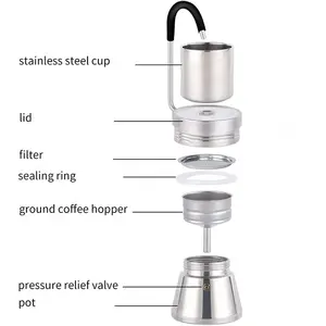 Iced Coffee Cold Brew Drip Coffee Maker Stainless Steal Silver Making Machine Coffee Distillers For Outdoor Portable Kitchen