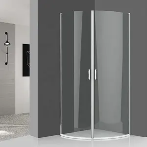 定制弧形滑动拉手玻璃淋浴屏室门客舱隔间浴室6毫米钢化透明