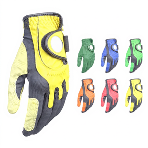 Gant de golf léger pour droitier, jaune et noir, en cuir Cabretta, fermeture à tirette, pour homme, emballage personnalisé KATBROS - Product Image 1