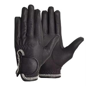 Gants d'équitation en cuir de haute qualité, confortables, pour femmes - Product Image 1