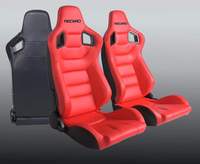 JIABEIR 1041 Sièges de course universels réglables en cuir PVC rouge pour simulateur de conduite avec station de jeu et glissière