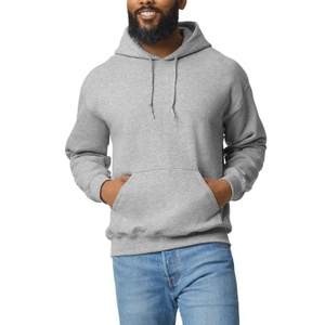 Sudadera con Capucha Extra Grande para Hombre al por Mayor, 100% Algodón, con Tu Logotipo, Sudadera con Capucha Gris para Hombre - Product Image 1