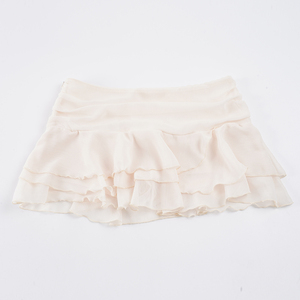 กระโปรงมิดิทรงครีมเค้กผ้าชีฟองสำหรับฤดูร้อน ดีไซน์เซ็กซี่  พร้อมกางเกงซับใน เอวต่ำ ชายระบาย - Product Image 6