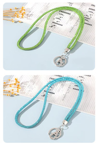 Kalung Kristal Rhinestone Berkilau Universal, Gantungan Ponsel Rantai Panjang, Tali ID Card, Liontin Mobil - Product Image 4