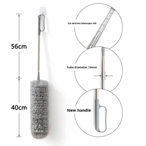क्लेयर 2026 नए डिजाइन माइक्रोफाइबर पंख डस्टर स्टेनलेस स्टील टेलीस्कोपिक हैंडल घरेलू छत के लिए गैर-शेडिंग - Product Image 2