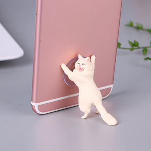 2024 estatuilla de gato en miniatura diseño de ventosa soporte de teléfono mini Jardín de hadas estatua de dibujos animados artesanía <span class=keywords><strong>hogar</strong></span> coche regalo decorativo - Product Image 6