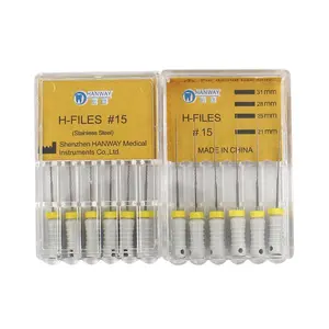 Root Canal Files H Files Dental Stainless Steel Round HANWAY K Manual Files Endo Size 10 6 Pieces/per Box 3 Years Class I