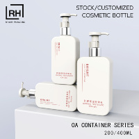 Bouteille carrée en plastique de qualité supérieure avec logo personnalisé pour les soins de la peau et du corps, lotion, shampoing, huile capillaire, huile nettoyante, 200 ml, 400 ml, pour hommes
