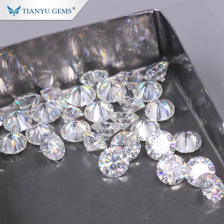 Pave moissanite diamond 6MM round moissanite price per carat for diamond gemstone jewelry
