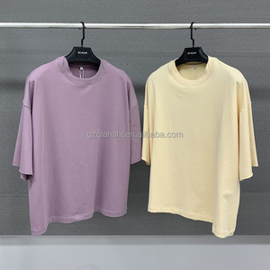   เสื้อยืดคุณภาพสูงสำหรับทุกเพศ ผลิตแบบตัดเย็บตามสั่ง เสื้อยืดโอเวอร์ไซส์ทรงบ็อกซี่ เสื้อยืดผ้าฝ้ายเปล่าแบบครอป - Product Image 1