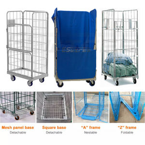 Wasserij Industrie Draagbare Duurzame Metalen Gegalvaniseerde Gaas Rollende Industriële Waskooi Trolley - Product Image 6