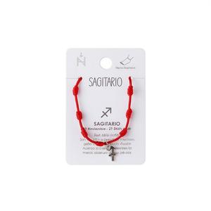 Tobillera Angelina Sagitario con Cordón Rojo y Acero Inoxidable, Joyería Zodiacal para Mujer - Product Image 4