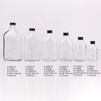 Bouteille en verre plate de 250 ml pour boissons, café infusé à froid, thé, lait avec bouchon – Disponible en 50 ml, 100 ml, 200 ml, 300 ml, 500 ml