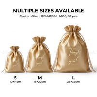 Sac à poussière en satin personnalisé avec logo, pochette souple à cordon, emballage de luxe réutilisable pour cadeaux de mariage et de festival