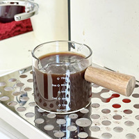 Tasse à café graduée de style américain en borosilicate écologique et carafe à lait en verre sans marquage 100 ml