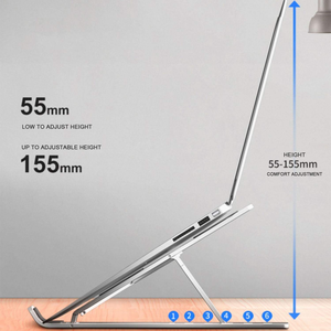 Ergonomic Height Adjustable Computer Notebook Holder Riser Metal <b>Foldable</b> Portable Aluminum <b>Laptop</b> <b>Stand</b> - Product Image 4